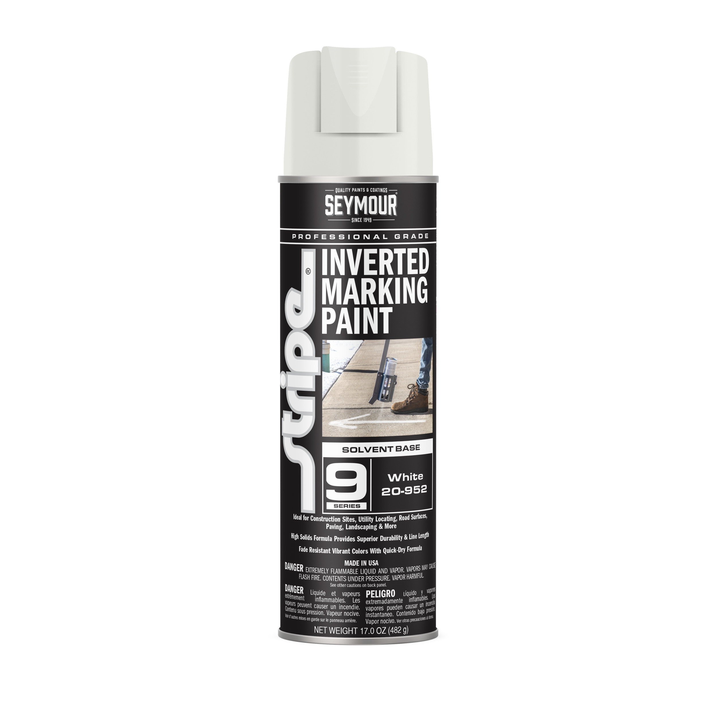Seymour 17oz White Inverted Tip Spray Paint - Utility and Pocket Knives